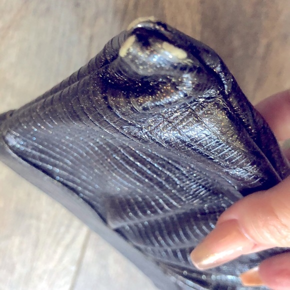 Lauren Merkin metallic Dk gray with gold flecks color clutch - Picture 4 of 6